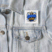 Badge Carré 5 Cm Papi roi (En situation)