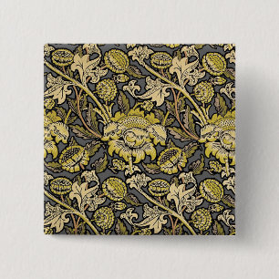 Badge Carré 5 Cm Papier peint floral Arts & Crafts de William Morri