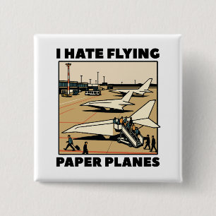 Badge Carré 5 Cm Papier Plan d'embarquement Humour Papier Lignes