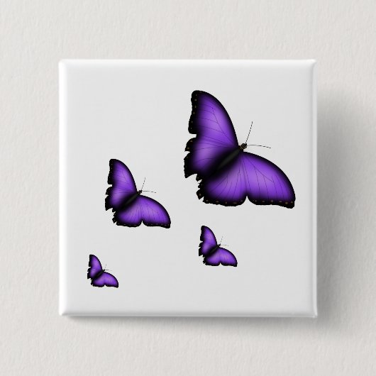 Badge Carré 5 Cm Papillon (Devant)