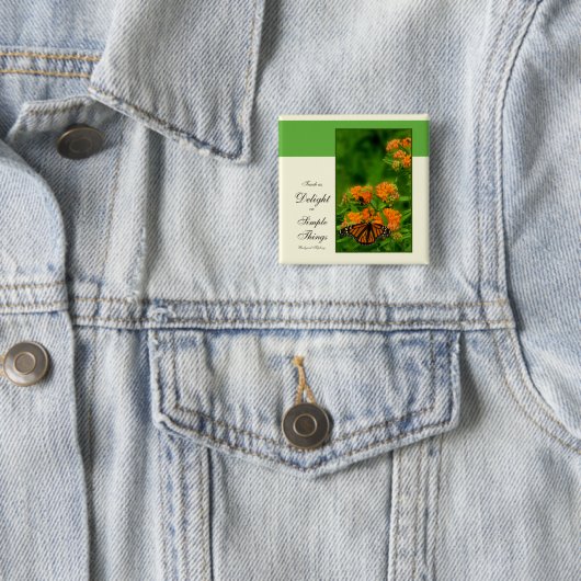 Badge Carré 5 Cm Papillon (En situation)