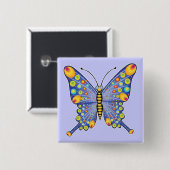 Badge Carré 5 Cm Papillon (Devant & derrière)