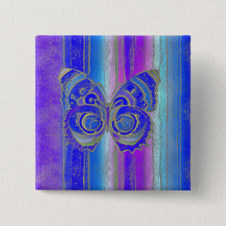 Badge Carré 5 Cm Papillon #2