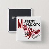 Badge Carré 5 Cm PAPILLON 3,1 de myélome multiple (Devant & derrière)