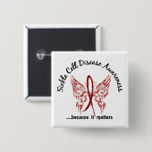 Badge Carré 5 Cm Papillon 6,1 d'anémie falciforme (Devant & derrière)