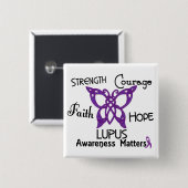 Badge Carré 5 Cm Papillon celtique 3 de lupus (Devant & derrière)