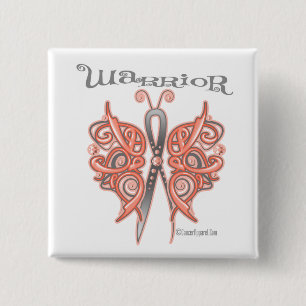 Badge Carré 5 Cm Papillon celtique guerrier du cancer utérin