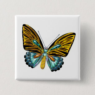 Badge Carré 5 Cm Papillon de Bling Bling
