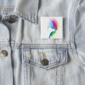 Badge Carré 5 Cm Papillon de peinture Abstrait (En situation)