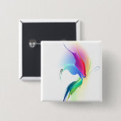 Badge Carré 5 Cm Papillon de peinture Abstrait (Devant & derrière)