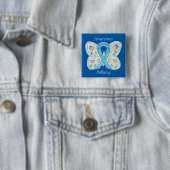 Badge Carré 5 Cm Papillon de sensibilisation à l'intimidation Éping (En situation)