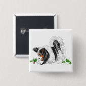 Badge Carré 5 Cm Papillon Lady Bug Dreams (Devant & derrière)