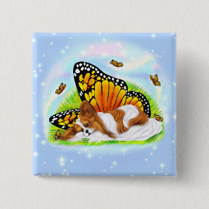 Badge Carré 5 Cm Papillon Monarque Mystique