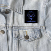 Badge Carré 5 Cm Papillon/sensibilisation...CVS (En situation)