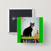 Badge Carré 5 Cm Pâques Lucy (Devant & derrière)