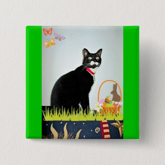 Badge Carré 5 Cm Pâques Lucy (Devant)