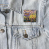 Badge Carré 5 Cm Pâques Procession, 1915 (En situation)