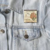 Badge Carré 5 Cm Paquet de graine (En situation)