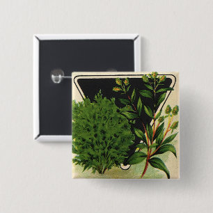 Badge Carré 5 Cm Paquet de semences vintage Étiquette Art Sweet Mar