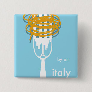 Badge Carré 5 Cm par avion affiche de voyage de style vintage Itali