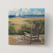 Badge Carré 5 Cm Par la mer (Devant)