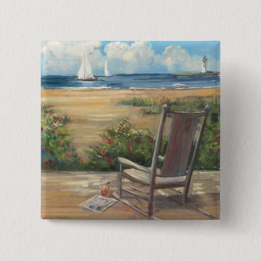 Badge Carré 5 Cm Par la mer (Devant)