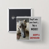 Badge Carré 5 Cm par un NEZ ! (Devant & derrière)