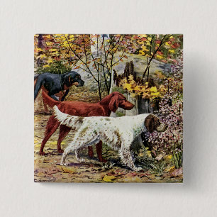 Badge Carré 5 Cm Paramètres Amoureux de les chiens d'art vintage