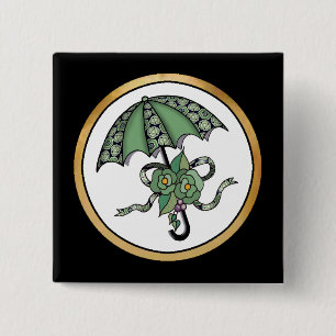 Badge Carré 5 Cm Parapluie avec les roses 06