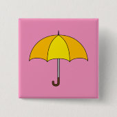 Badge Carré 5 Cm Parapluie jaune (Devant)