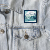 Badge Carré 5 Cm Parc national de Glacier Bay | Orca (En situation)