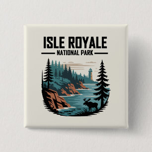 Badge Carré 5 Cm Parc national de l'Isle Royale Pittoresque nature
