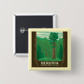 Badge Carré 5 Cm Parc national de Sequoia (Devant & derrière)
