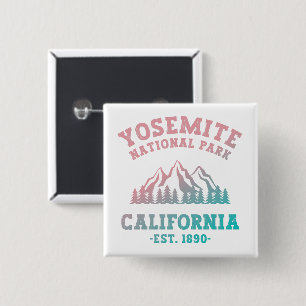 Badge Carré 5 Cm Parc national de Yosemite Californie Randonnée Gra