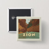 Badge Carré 5 Cm Parc national de Zion | Les Étroits (Devant & derrière)