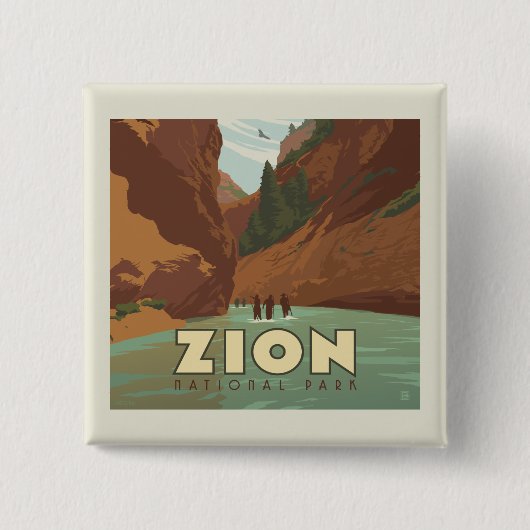 Badge Carré 5 Cm Parc national de Zion | Les Étroits (Devant)