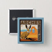 Badge Carré 5 Cm Parc national des Arches, Utah | Jacklapin (Devant & derrière)