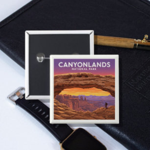 Badge Carré 5 Cm Parc national des Canyonlands vintage