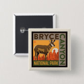 Badge Carré 5 Cm Parc national du Bryce Canyon | Utah (Devant & derrière)