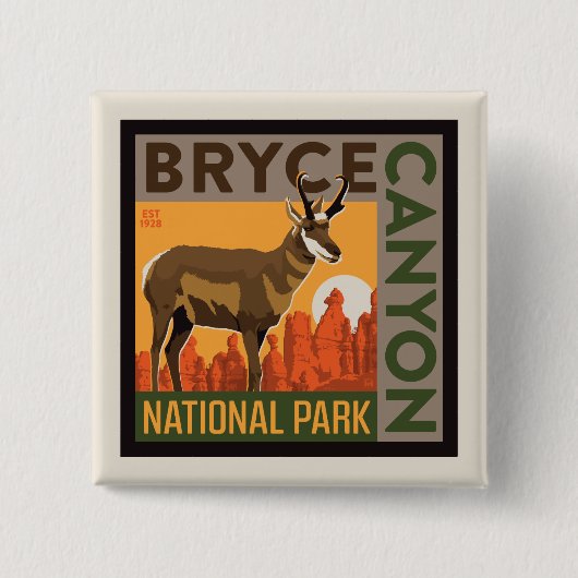 Badge Carré 5 Cm Parc national du Bryce Canyon | Utah (Devant)