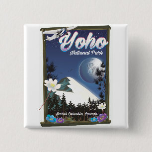 Badge Carré 5 Cm Parc national Yoho Canada Affiche de voyage vintag
