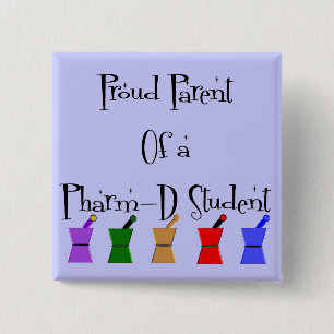 Badge Carré 5 Cm Parent fier de cadeaux de PharmD (étudiant de