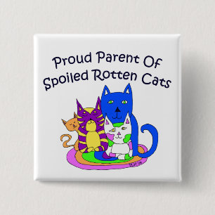Badge Carré 5 Cm Parent fier de carré putréfié corrompu de chats