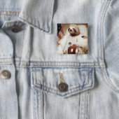 Badge Carré 5 Cm Paresse d'astronaute (En situation)