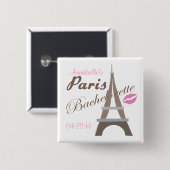 Badge Carré 5 Cm Paris Bachelorette (Devant & derrière)