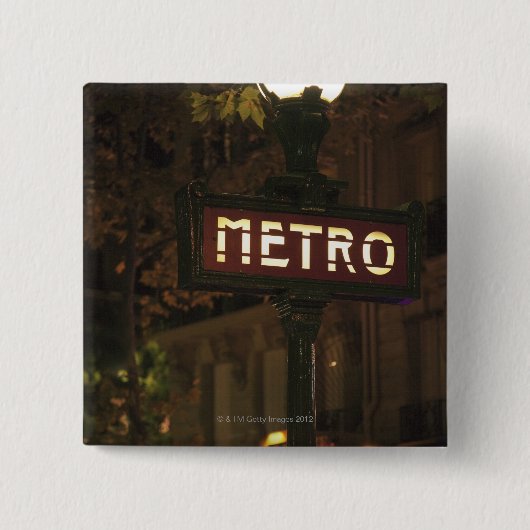 Badge Carré 5 Cm Paris, France. (Devant)