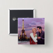 Badge Carré 5 Cm Paris Holiday (Devant & derrière)