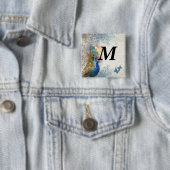 Badge Carré 5 Cm Paris peacock collage (En situation)