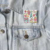 Badge Carré 5 Cm Paris's Stuff (En situation)