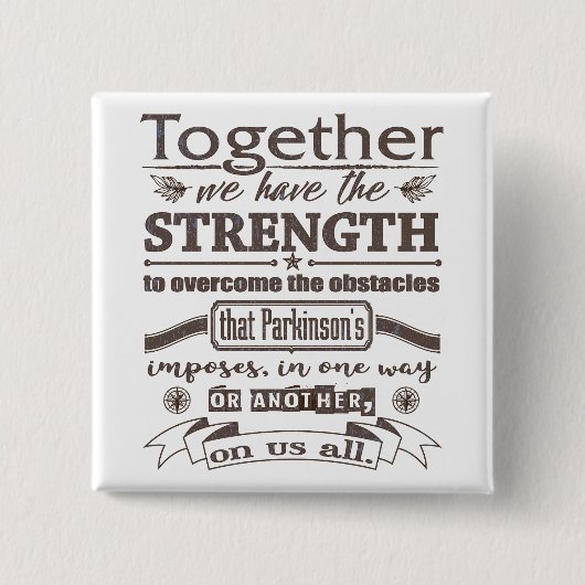 Badge Carré 5 Cm Parkinsons Ensemble Force dstrssd (Devant)